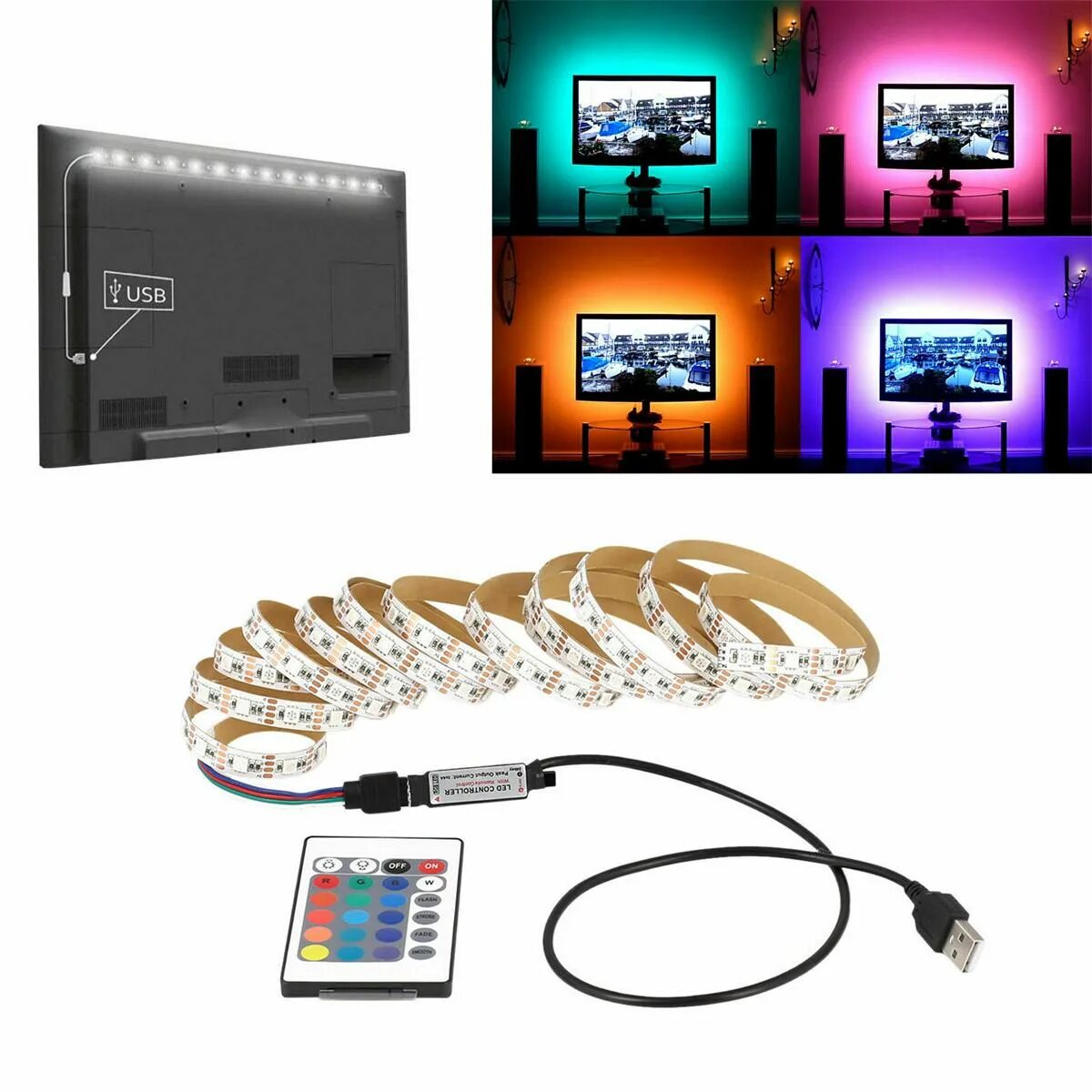 Liyun 2024. Комплект подсветки для тв. Комплект подсветки для тв. Rgb сдвиг. Led strip lights пульт.