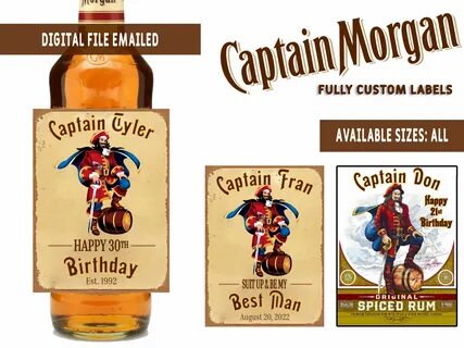 Happy 21st Birthday, Man Birthday, Personalized Labels, Custom Labels, Rum ...