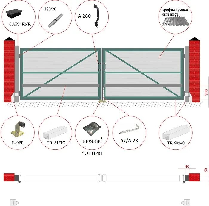 калитка со сварной сеткой 0,8*1,5 м ral6005. монтажная схема подключения привода открывания распашных ворот. схема откатных противопожарных ворот. H. характеристики распашных ворот.