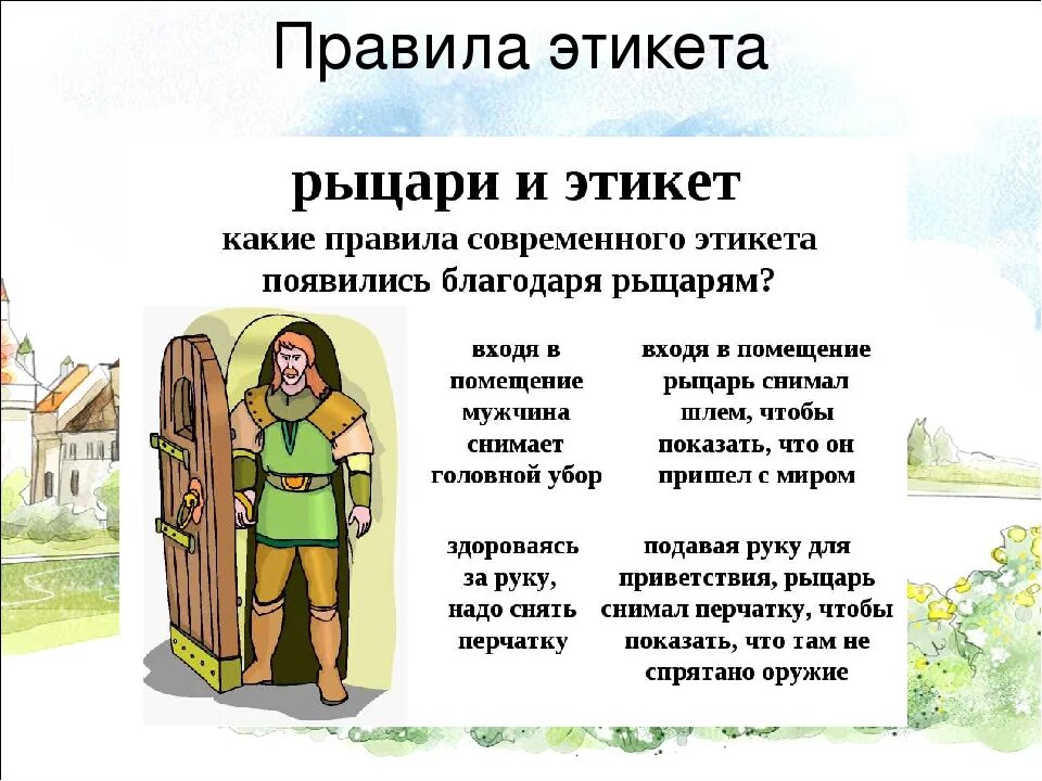 Как возникли правила поведения. Правила этикета рыцарей. Нормы рыцарского этикета. Правило этикета рыцарей. Рыцарский этикет 5 класс.