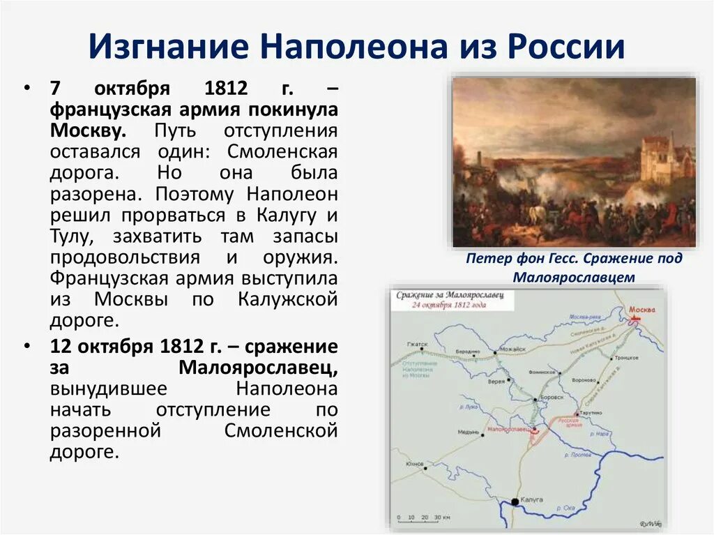 Причины нападения россии. Изгнание войск Наполеона из России кратко.