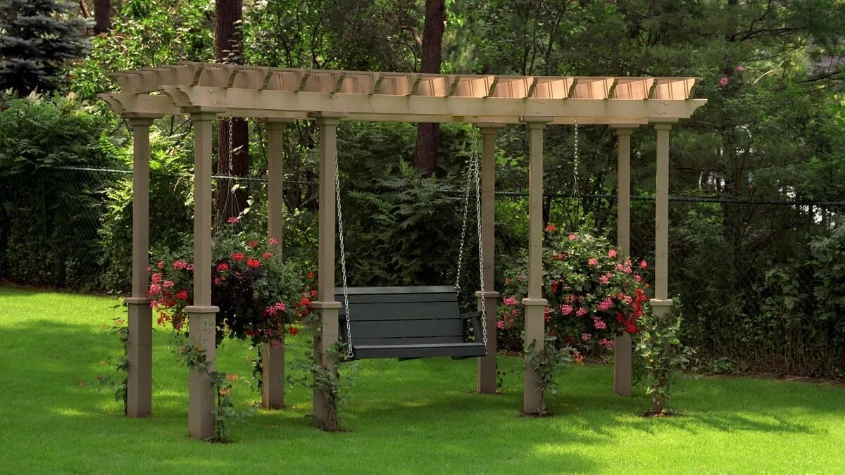 Пергола на участке в ландшафте фото Hinterhof-Landschaftsbau-Ideen mit minimalem Budget Home Decor Budget Pergola