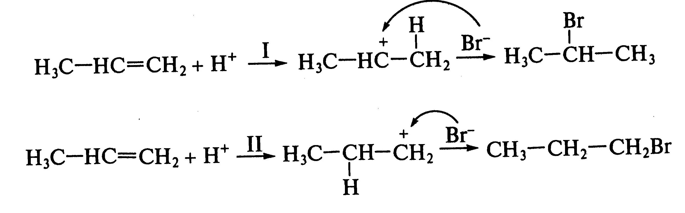 Пропен + бромоводород Электрофильное присоединение. Присоединение бромоводорода к пропену. Присоединение брома к пропилену. Электрофильное присоединение бромоводорода к пропену. Пропилен продукт реакции