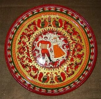 Народная роспись тарелки