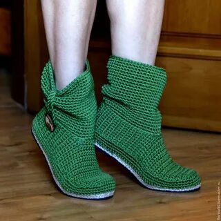 Носки вязаные с подошвой