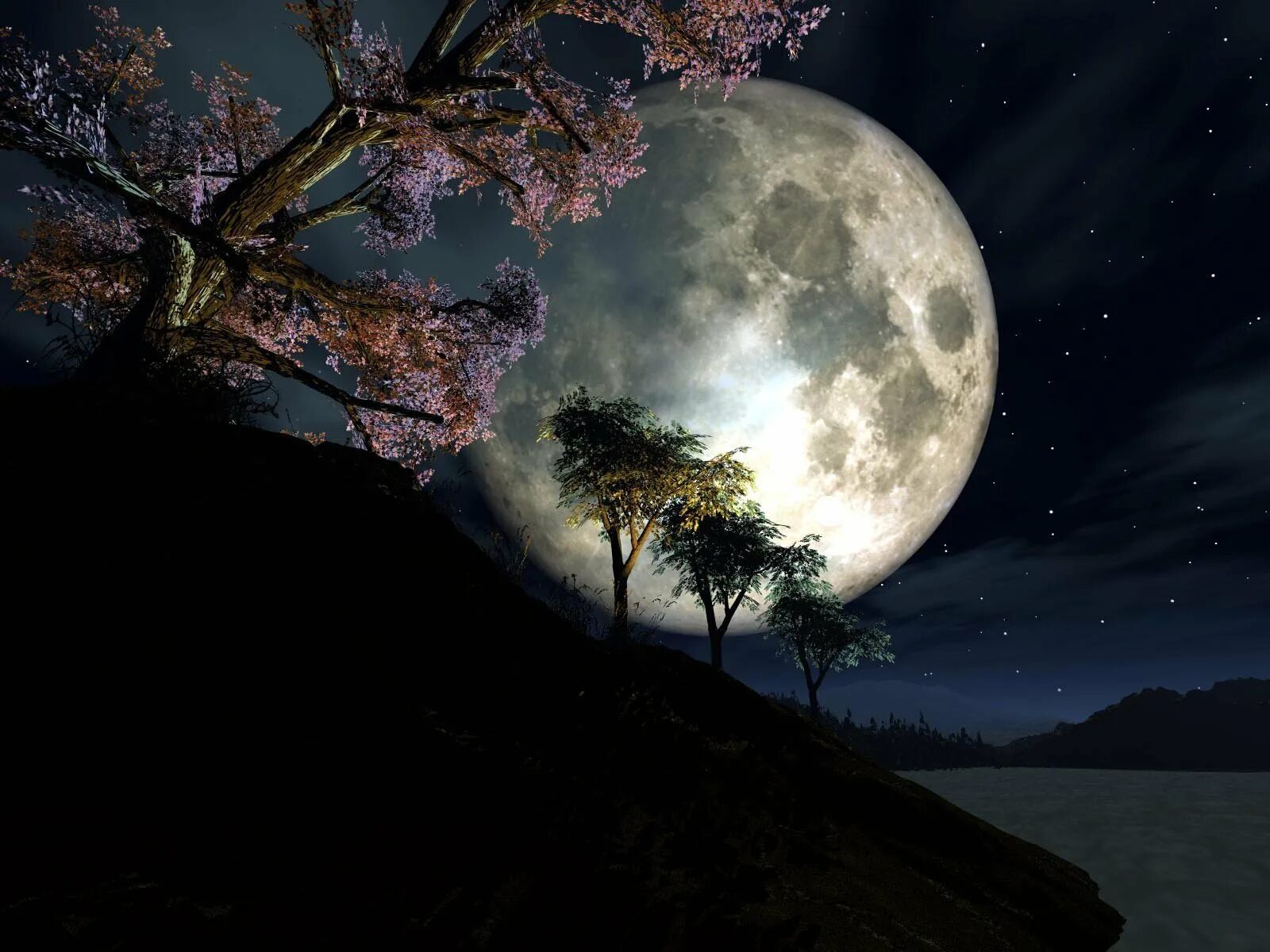 Полнолуние сильный. Полнолуние. Лунный пейзаж. Лунная ночь. Огромная Луна.