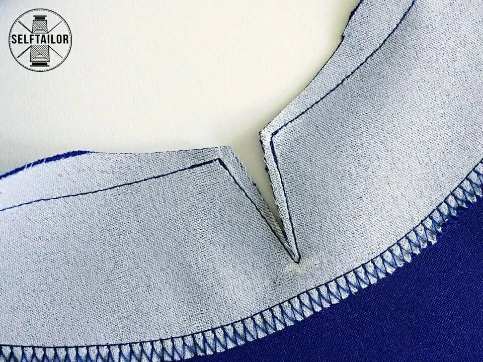 Обработка разреза горловины. Обработка разреза горловины. Локтевой шов рукава. Обтачка горловины с разрезом. Обработка горловины планкой с разрезом.