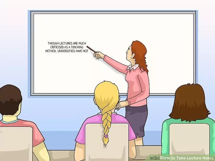 The lecture is on. Lecture notes. be delay lecture. mother criticizing teacher.