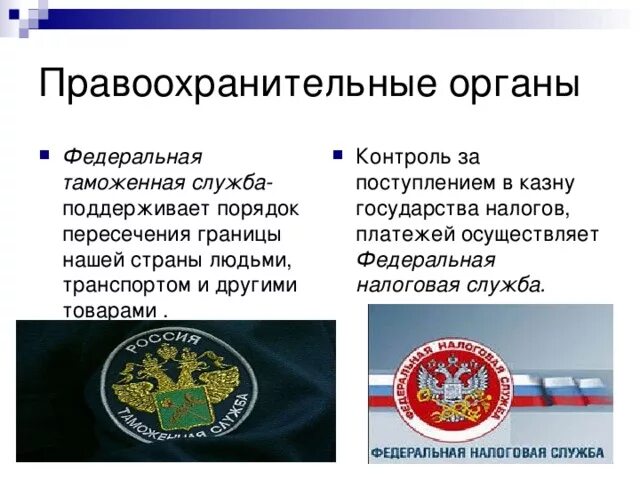 Налоговые органы правоохранительные органы