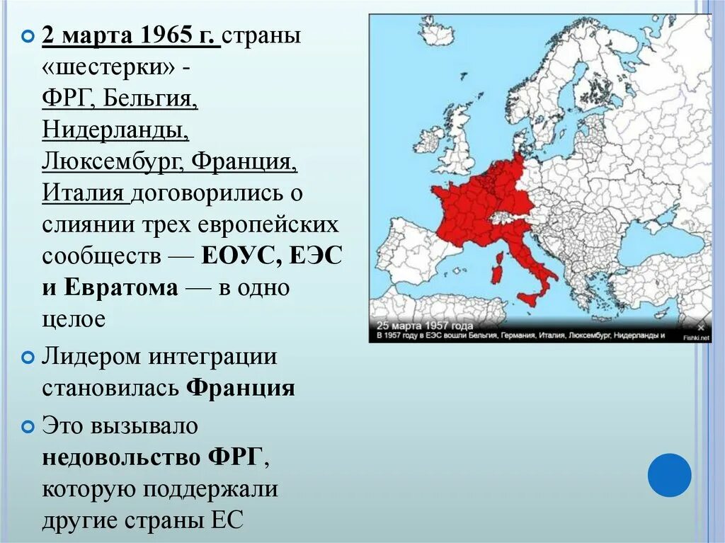 ЕОУС. ЕОУС И ЕЭС. Бельгия Нидерланды Люксембург. ФРГ Италия Франция.