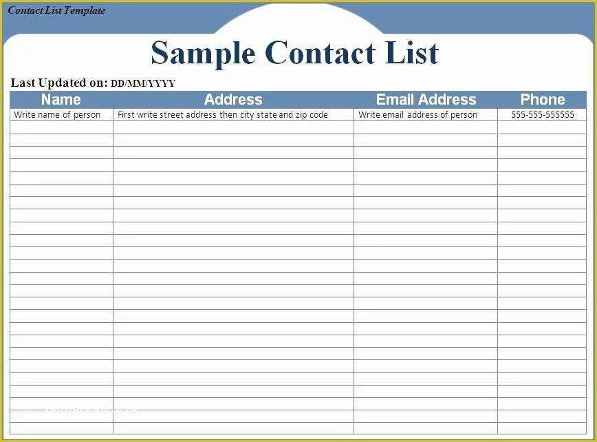 Receiving list. Contact list. list template. список контактов шаблон. excel contact list.