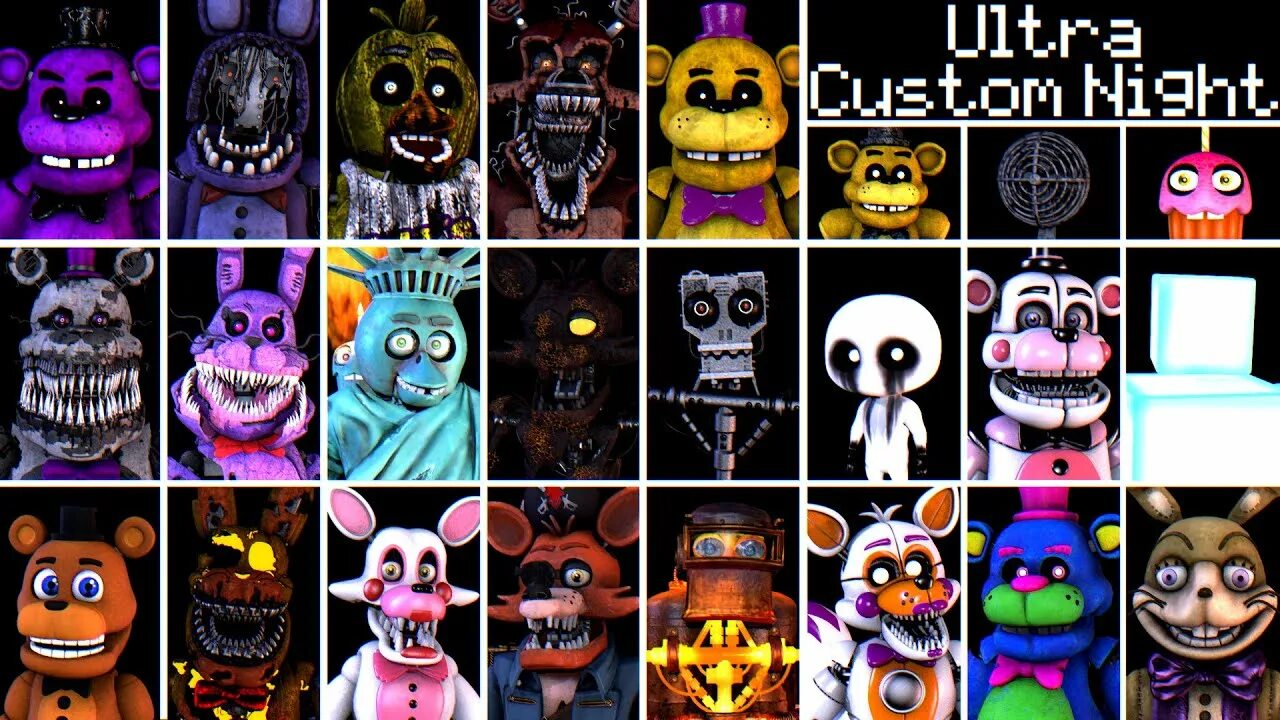 Ultra custom. Фнаф ултимейт кастом наит ультра. ультра кастом найт 310 аниматроников. ultra custom night 1.6.3. ультра кастом найт 540 аниматроников.