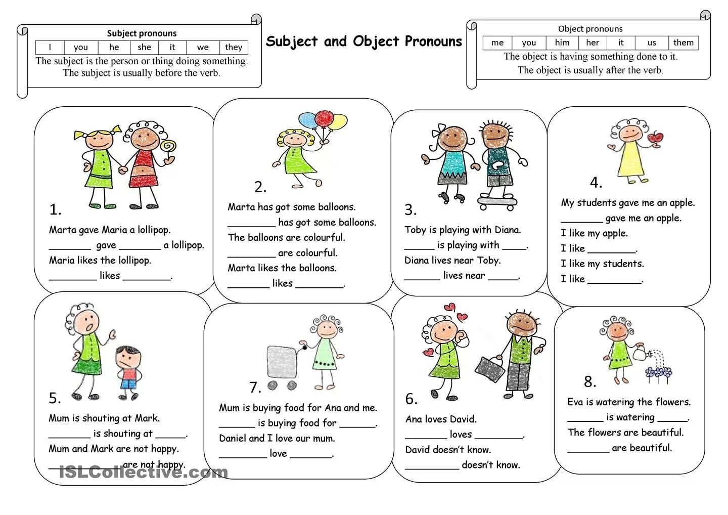 Me us them exercises. Объектные местоимения в английском worksheets. object pronouns в английском worksheets. object pronouns в английском упражнения. objective pronouns exercises for kids.