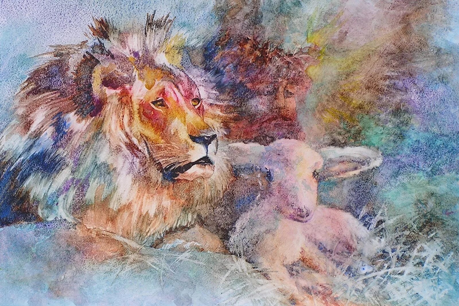 Овен живопись. Картина "Лев". Лев и ягненок. Лев и Агнец. Какие девушки подойдут льву