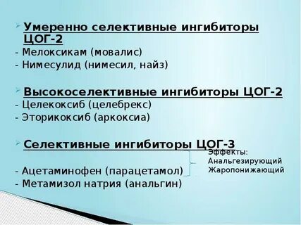 Селективные ингибиторы препараты