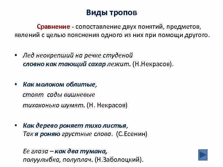 Простые сравнения примеры