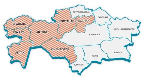 Актобе на карте