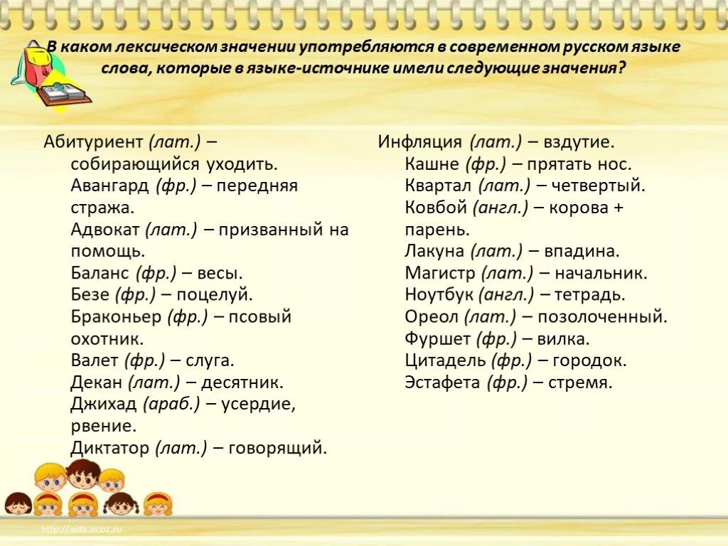 Какое значение слова в русском языке. Слова которые употребляются с the. Заимствованные слова из латинского. Современные русские слова. Слова из латинского языка.