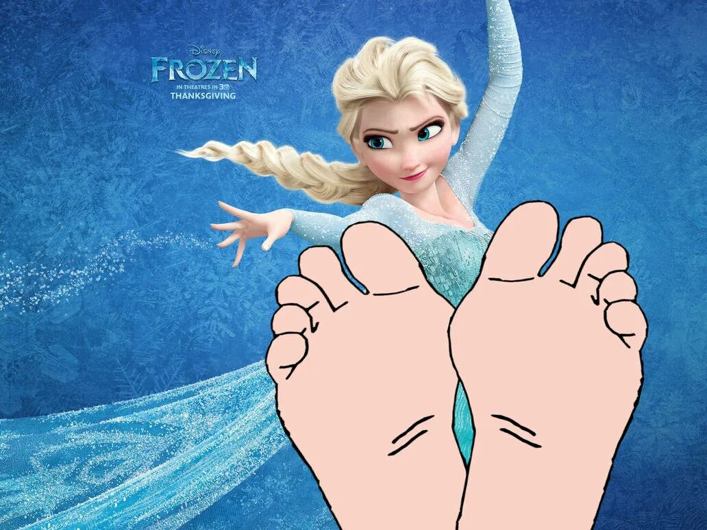 Elsa foot. Frozen tickling.