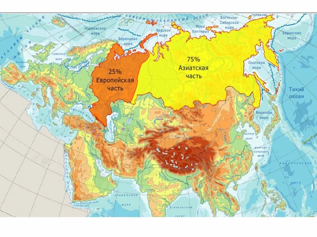 Европейская и азиатская части России. Азиатская часть России. Европа и Азия на карте России. Расположение России в Европе и Азии. Географическое положение азии россии