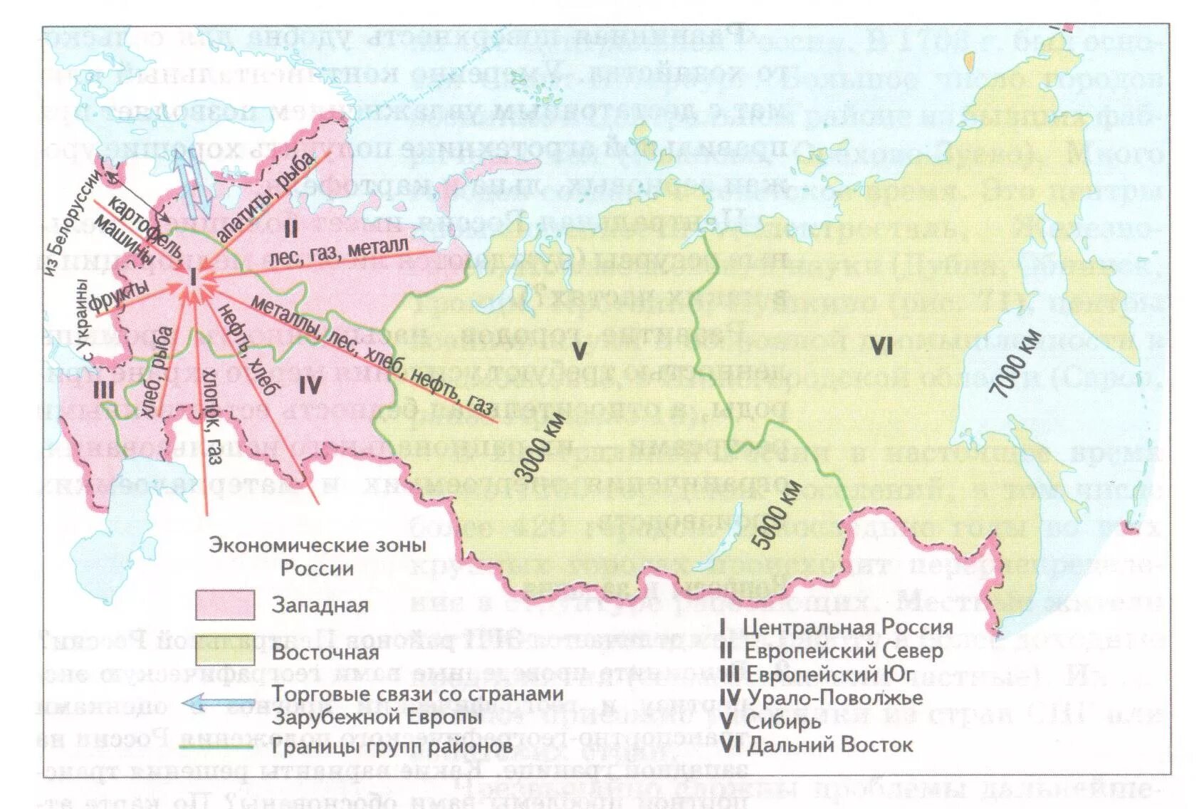 Район какая страна. Связи центрального экономического района с другими районами. Внешние экономические связи центрального района. Экономические связи центрального района России. Западная и Восточная экономические зоны России.