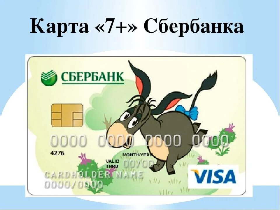 Детская карточка Сбербанка 7+. Детская карта Сбербанка. Детская Катра Сбер банка. Банковские карты для детей.