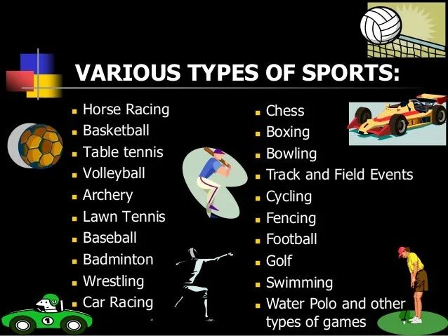 Sport Types of Sport. Type the Sports английский. Kinds of Sport. Types of Sports список.