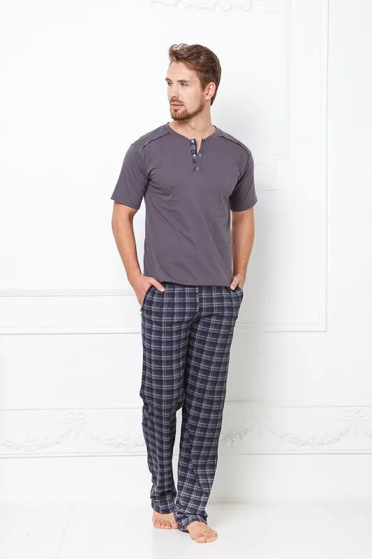 пижама мужская santorini. пижама в клетку мужская. артикул 20243 laete костюм мужской. мужские домашние костюмы. атласные пижамы мужские laete.