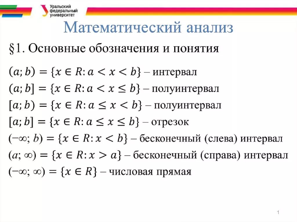 Математический анализ основное