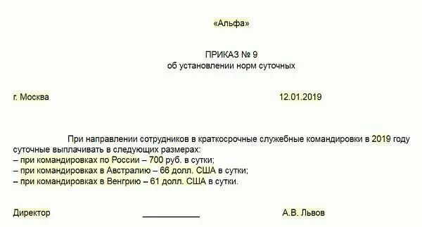 Суточные назначение