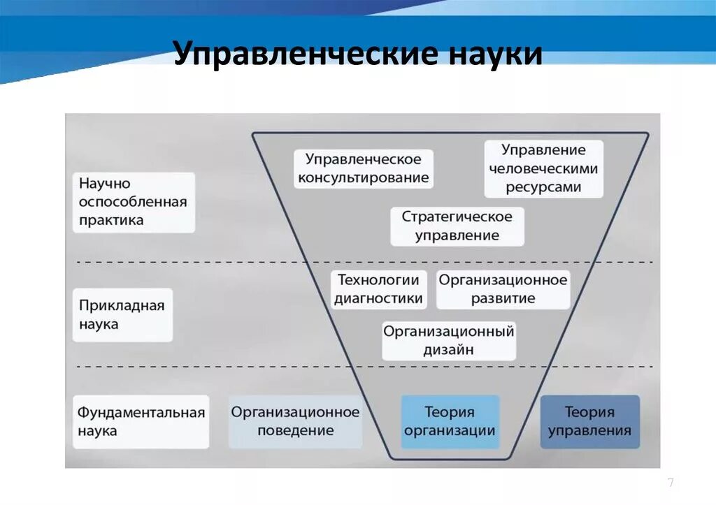 Управленческие науки. Развитие управленческой науки. Теория организации и управленческие науки. Управленческие дисциплины. Основы теории управления системами