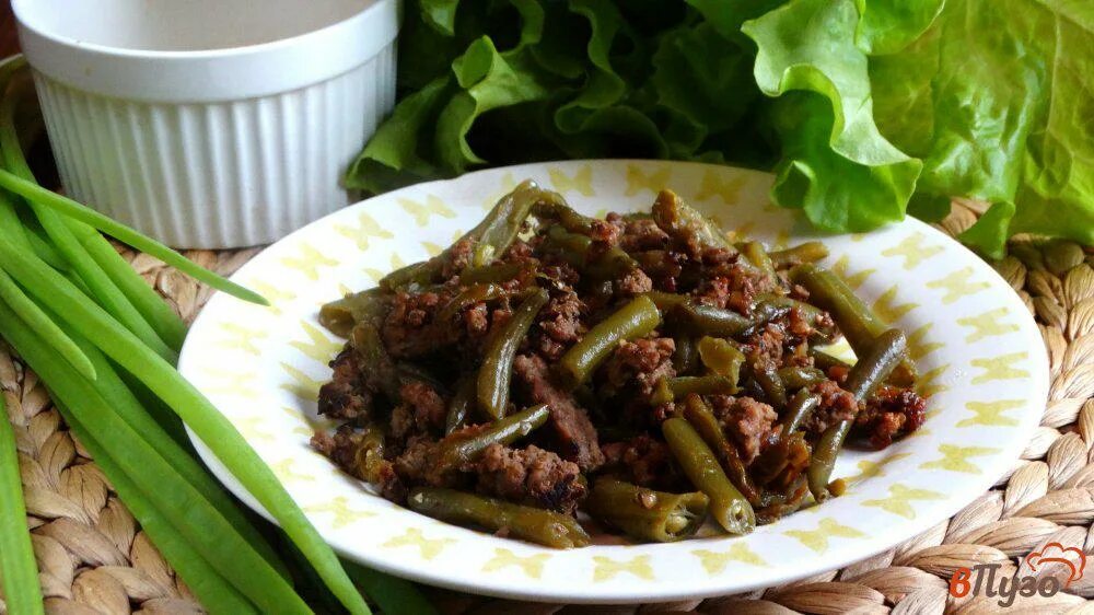 Фарш с фасолью стручковой