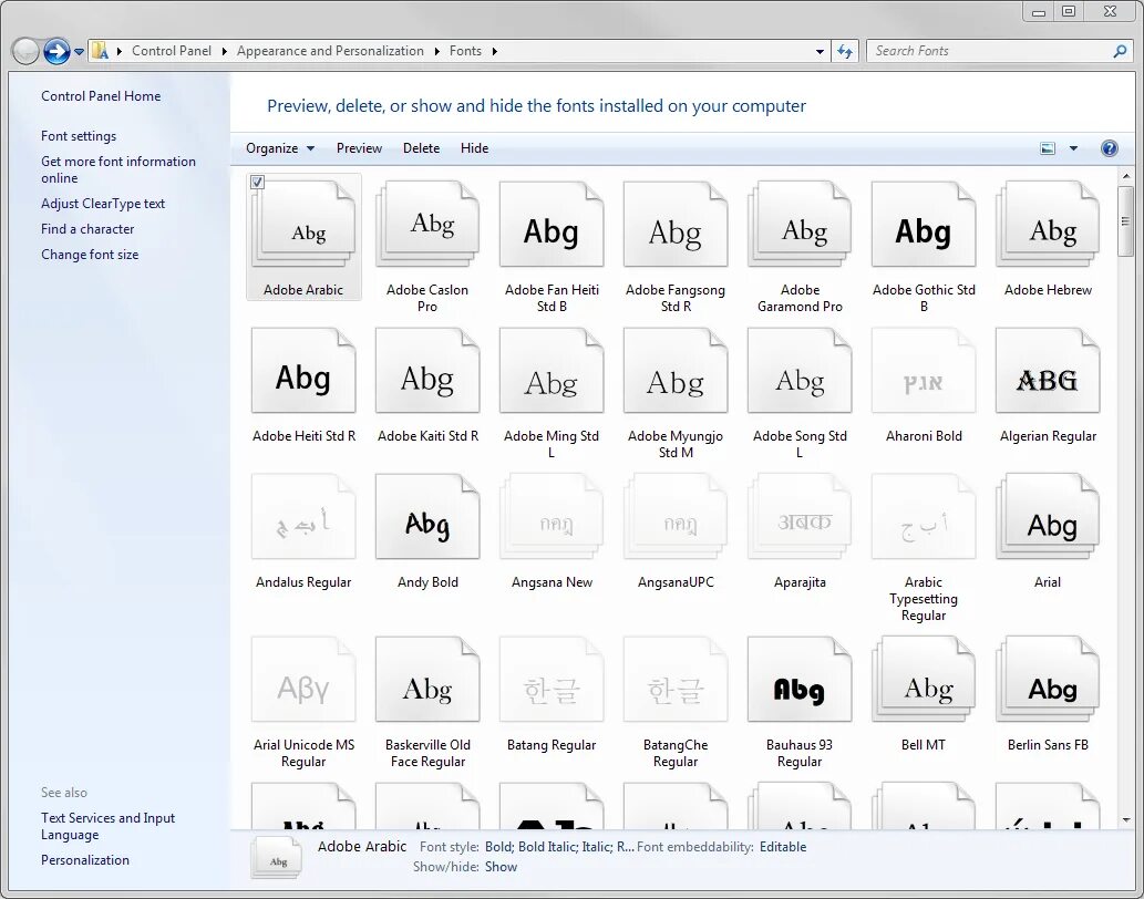 Как установить шрифт в адоб. Шрифт адобе. шрифты виндовс. шрифты для windows 7. windows список всех шрифтов.