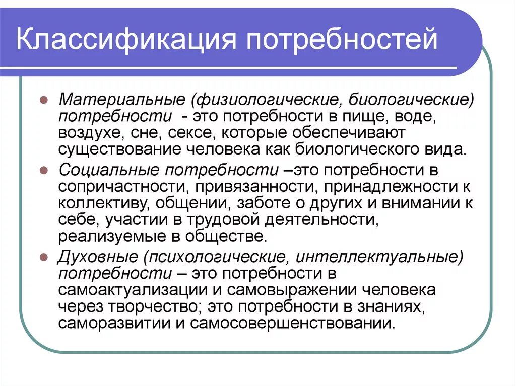 Понятие и классификация потребностей. Основные классификации потребностей. Понятие потребностей и их классификация. Классификация потребностей в маркетинге.