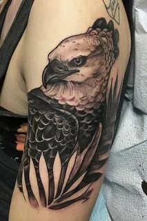 Harpy eagle tattoo  Eagle tattoo, Black and grey tattoos, Lower