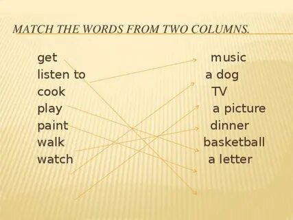 Write the words in 2 columns