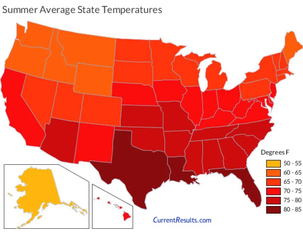 In summer the temperature is. Температурная карта америки. карта сша по температуре. самая низкая температура в сша. average summer temperature in us states.