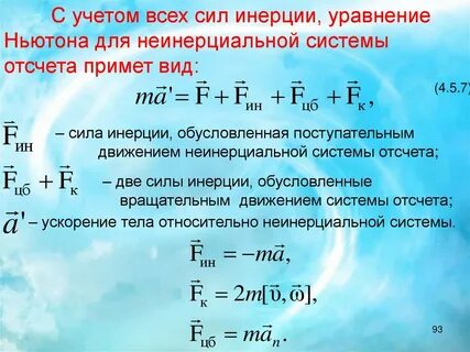 Сила инерции работа