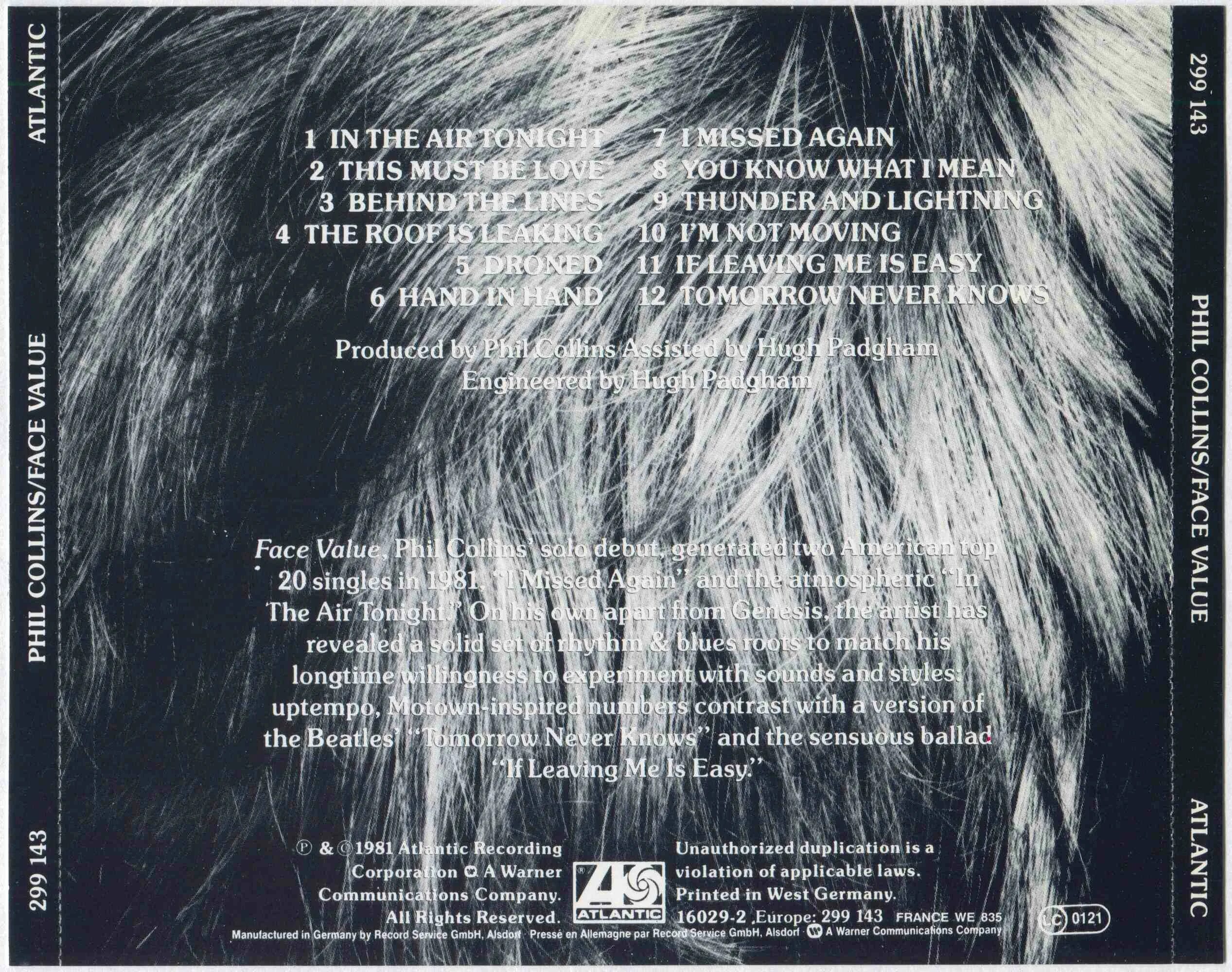 Back value. Phil collins face value 1981. phil collins 1981. collins phil &quot;face value&quot;. phil collins face value album.