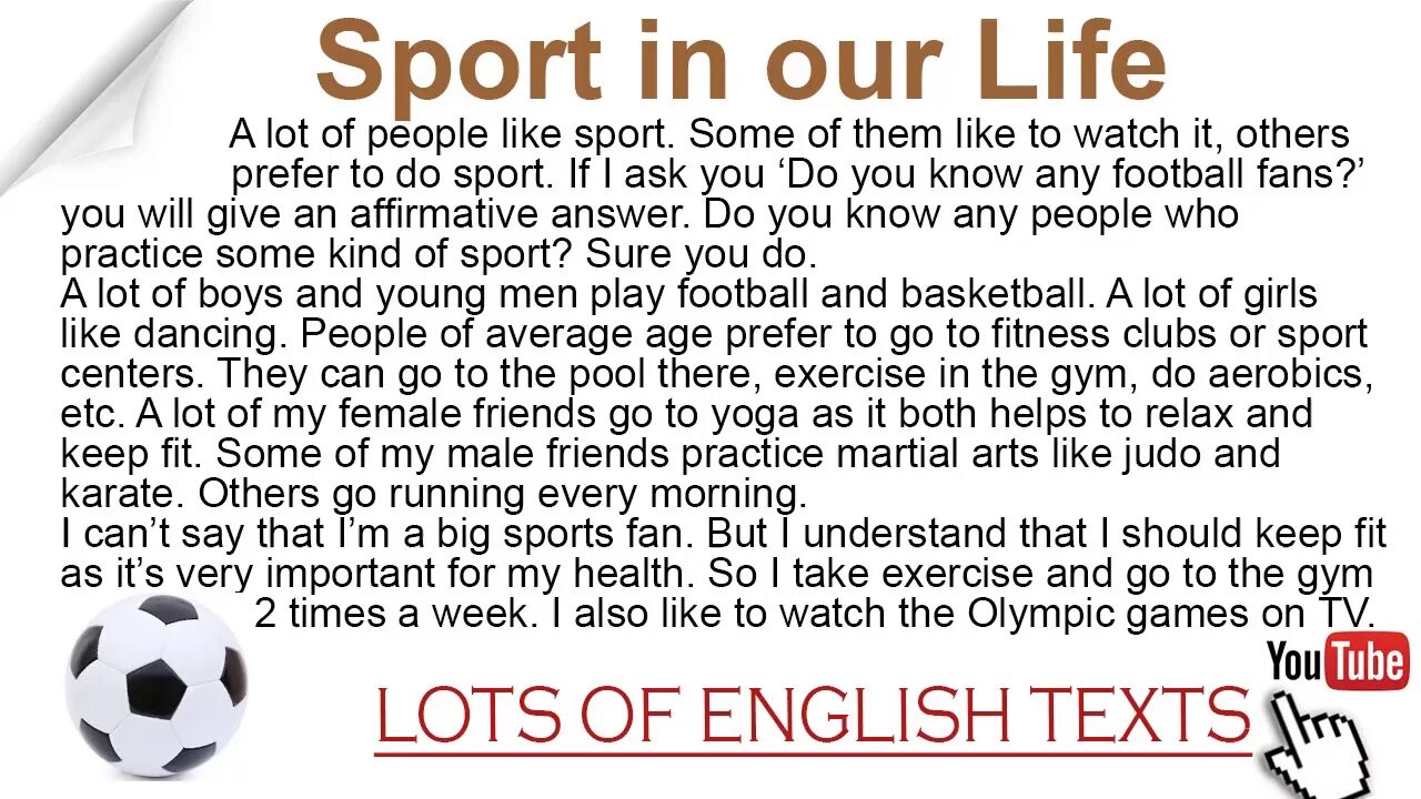 Английский sporting 5 класс. Sport in our Life топик. Текст на английском. Sport in our Life 5 класс. Sports in our Life текст.