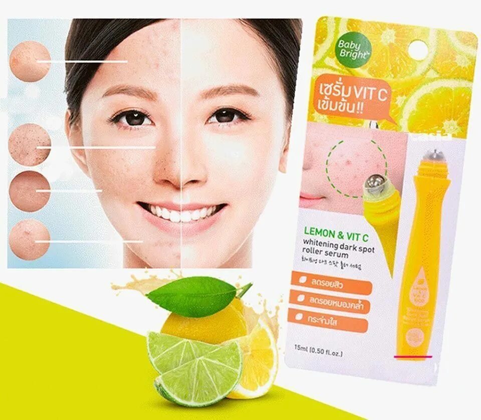 Лимон от пигментных пятен на лице. Baby bright lemon &amp; vit c whitening dark spot roller serum. сыворотка роллер baby bright. сыворотки от пигментации на лице. сыворотка от пигментных пятен на лице.