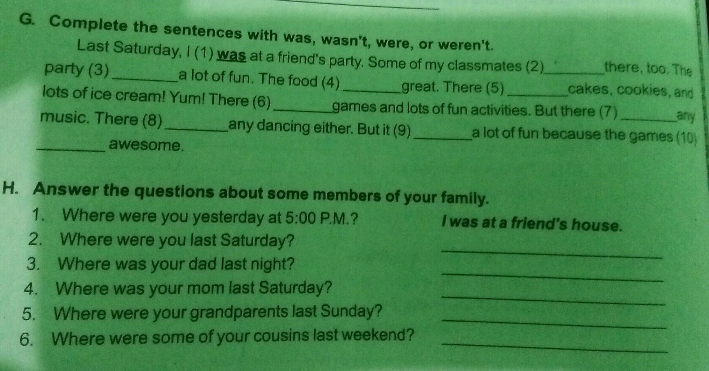 Fill in sentences with was wasn t. Was were sentences. Where was you или were. You wasn't или weren't. Complete with was were wasn't weren't.