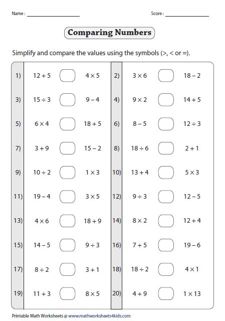 Maths symbols Worksheet. Than Worksheets. Grade 2 Math. Comparing numbers Worksheets. Numbers comparison