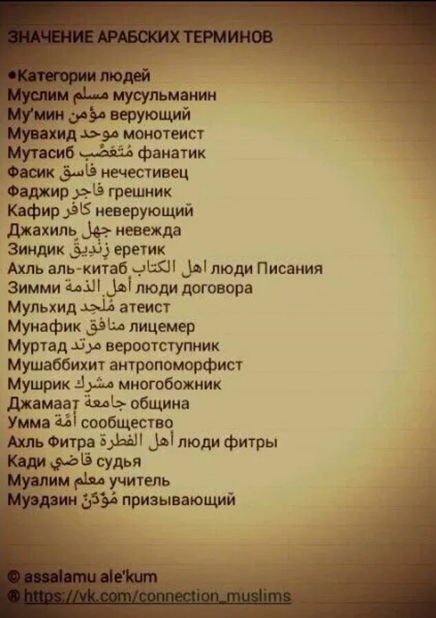 Что означает с арабского на русский. Значение арабских терминов. Важные мусульманские фразы. Значимые слова на арабском. Важные фразы в Исламе.