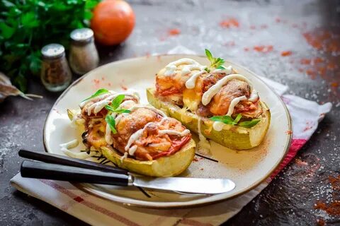 Мясо лодочки в духовке