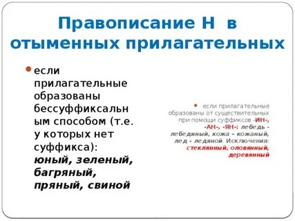 Куриный суп в суффиксе ин отыменных прилагательных