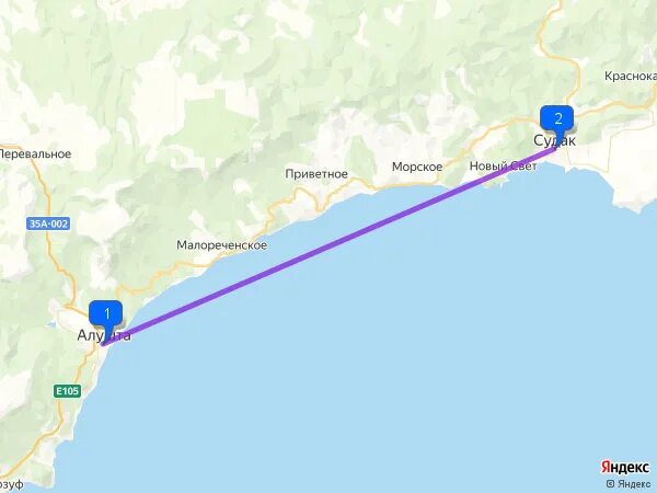 Симферополь судак карта. Керчь судак на карте. Ялта феодосия маршрут. Расстояние от алушты до судака. Расстояние до судака.