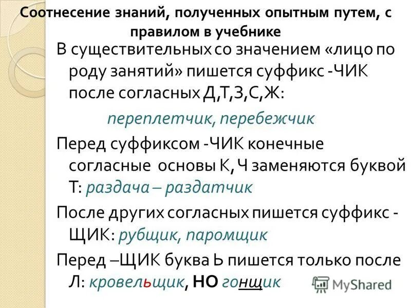Поверивший суффикс. Поверивший суффикс