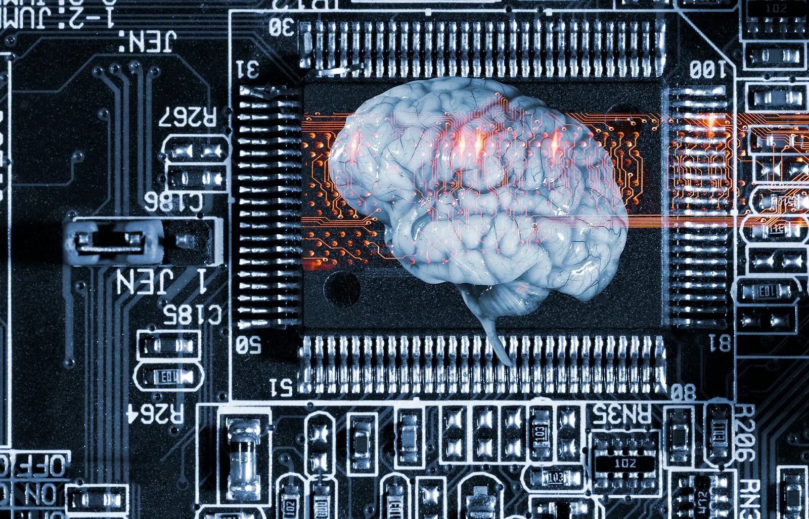 Мозг компьютера. Искусственный интеллект мозг. Компьютерный мозг интеллект. Мозг компьютер арт.