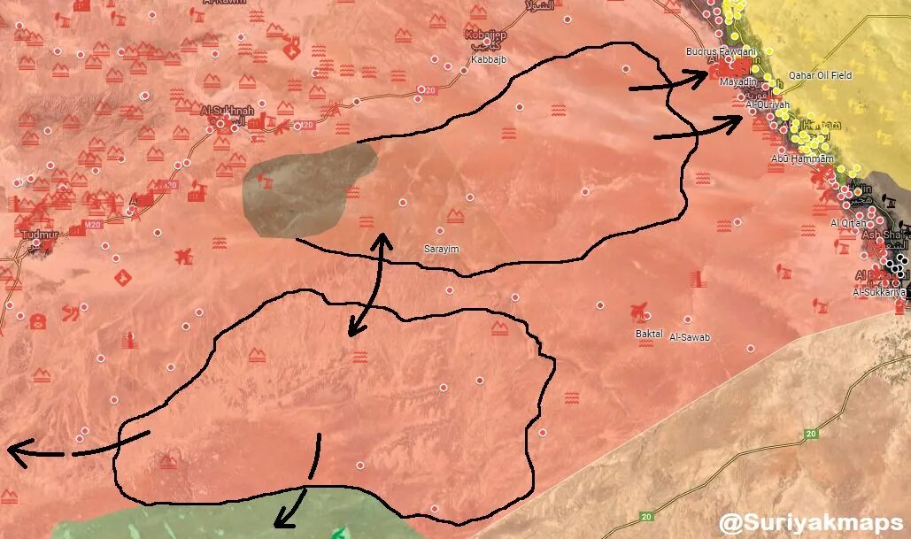 Suriyakmaps. Плато Аль-Сафа Сирия. Операция «щит Евфрата». Восточная пустыня Хомса. Звезда в Сирии на барельефах.